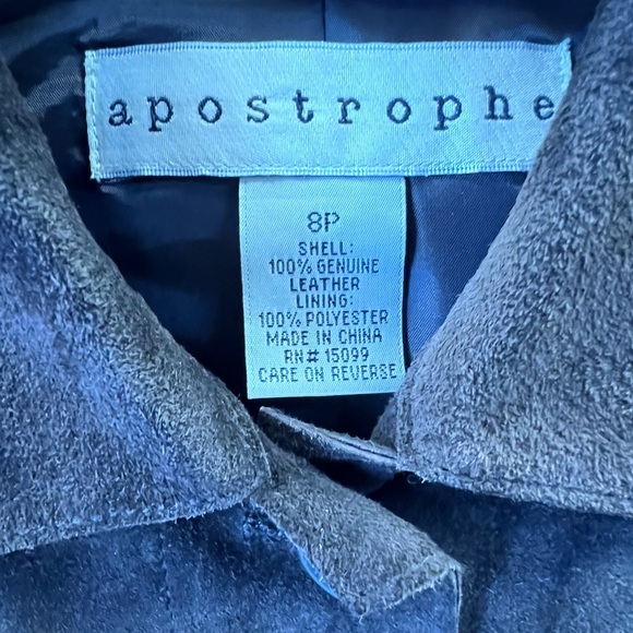 Apostrophe Dark Brown Suede Jacket and Pants Set - Picture 4 of 4